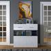 Orren Ellis Oakcrest 2 - Door Accent Cabinet Wood in White | 36.2 H x 35.8 W x 15.7 D in | Wayfair 22972245