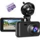 Dash Cam with Card, 1080P FHD Dashcam Front Dash Cams DVR Dashboard Camera, Dash Camera with Night Vision, 170°Wide Angle 3”IPS Screen Dash-cam Loop Recording G-sensor Motion Detection Parking Mode