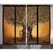 East Urban Home Tree of Life Semi-Sheer Rod Pocket Curtain Panels Polyester in Brown | 90 H in | Wayfair 4449545B26B54F3B832BABC094179ECC