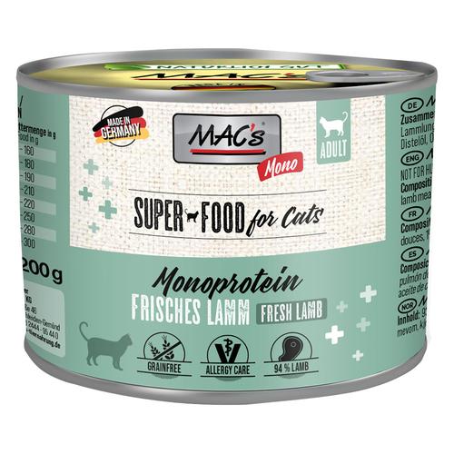 Sparpaket 24x200g MAC´s Cat Mono Sensitive Mix Lamm & Pute Katzenfutter nass