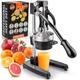 Zulay Professional Citrus Juicer And Lemon Squeezer - Orange Juice Squeezer, Lemon Juicer, Lime Squeezer And Manual Juicer Press - Metal Hand Juicer Press And Orange Juicer - Citrus Squeezer Black