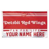 WinCraft Detroit Red Wings 3' x 5' One-Sided Deluxe Personalized Flag