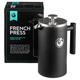 Coffee Fox French Press Double-walled stainless steel coffee pot Black filter jug French coffee press (Black)