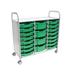 Gratnells Callero Plus Treble Column 20 Compartment Tote Tray Cart w/ Bins Plastic in Green | 41.5 H x 16.9 W x 40.2 D in | Wayfair SSET2144101010