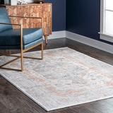 Gray 60 x 0.3 in Indoor Area Rug - World Menagerie Torven Traditional Floral Power Loom Performance Silver Rug | 60 W x 0.3 D in | Wayfair