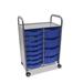 Gratnells Callero Plus Double Column 12 Compartment Tote Tray Cart w/ Bins Plastic in Blue | 41.5 H x 27.2 W x 16.9 D in | Wayfair SSET18440606