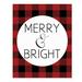The Holiday Aisle® Churchton Merry & Bright Easelback Decorative Plaque Wood in Brown | 10 H x 8 W x 0.5 D in | Wayfair