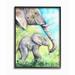 Isabelle & Max™ Nealon Cute Baby Elephant Family Watercolor Painting Wall Décor Wood in Brown | 14 H x 11 W x 1.5 D in | Wayfair