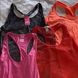 Pink Victoria's Secret Tops | 4 Razor Back Workout Tops (1 Vs Pink Tank)Like New | Color: Gray/Pink | Size: S