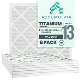 25x25x1 (24.75 x 24.75) Accumulair Titanium 1-Inch Filter (MERV 13) (6 Pack)