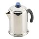 Farberware Classic Stainless Steel Coffee Percolator, 12 Cup, Silver with Glass Blue Knob, 7.28" D x 8.86" W x 10.83" H