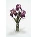 Primrue Amethyst Bearded Iris w/ Blades in Victoria Glass Vase Polysilk in Indigo/Red | 25 H x 15 W x 12 D in | Wayfair 16056A