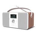 DAB DAB+ FM Digital Radio Wireless Bluetooth, Stereo Speakers, Alarms, Sleep timer, Presets, Large Display, Rechargeable Battery, Headphones port, USB Mobile Charger (AZATOM D2 Multiplex Walnut)