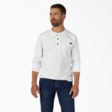 Dickies Men's Heavyweight Long Sleeve Henley T-Shirt - White Size 2Xl (WL451)