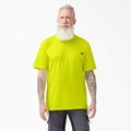 Dickies Men's Heavyweight Neon Short Sleeve Pocket T-Shirt - Bright Yellow Size 3 (WS450N)