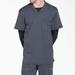 Dickies Men's Dynamix V-Neck Scrub Top - Pewter Gray Size XS (DK640)