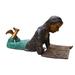 Red Barrel Studio® Leeton Lying Girl Reading Book Statue Metal in Brown/Green | 19 H x 44 W x 14 D in | Wayfair 4C49D26F30884695AB5CE21E4D07C158