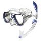 Seac Set Elba, Schnorchelset aus hypoallergenem Silikon mit Maske und Schnorchel für Erwachsene, transparent/blau, Narrow