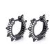 GNOCE "ROCK & ROLL" Earrings Hoop 925 Sterling Silver Mohawk Punk Style Black Cuff Earrings with Cubic Zirconia Fashion Jewelry Gift for Women Men (1Black)