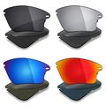 Mryok 4 Pair Polarized Replacement Lenses for Oakley Fast Jacket XL Sunglass - Stealth Black/Fire Red/Ice Blue/Silver Titanium