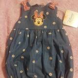 Disney One Pieces | 0 To 3 Months Minnie Mouse Romper | Color: Blue | Size: 0-3mb