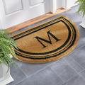 Monogrammed Coir Border Half Round Door Mat - D - Grandin Road