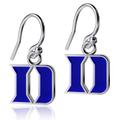 Women's Dayna Designs Duke Blue Devils Silver Enamel Dangle Earrings