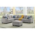 Gray Sectional - Latitude Run® Samual 123.5" Wide Reversible Modular Corner Sectional w/ Ottoman Polyester | 35 H x 123.5 W x 98 D in | Wayfair