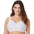 Glamorise Women's Full Figure MagicLift Non-Padded Wirefree T-Shirt Bra #1080 Full Cup Full Coverage Bra, White (White 110), 40G (Manufacturer Size:40G)