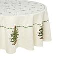 Avanti Linens Spode Christmas Tree Collection Ivory Table Linens, Cotton, Multi Color, 70 Inches Round