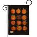 Breeze Decor G162071-Db Pumpkins Boo Fall Halloween Impressions Decorative Vertical 13" X 18.5" Double Sided Garden Flag in Black/Orange | Wayfair