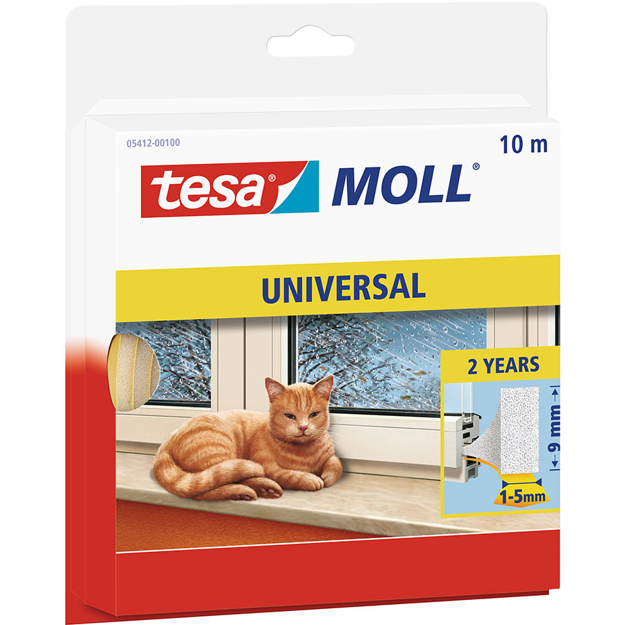 tesamoll Fensterdichtung / Türdichtung Universal Schaumstoffdichtung, 10x9 mm Image