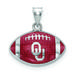 Women's Oklahoma Sooners Sterling Silver Enameled Football Logo Pendant