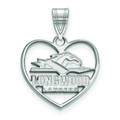 Women's Longwood Lancers Sterling Silver Logo Heart Pendant
