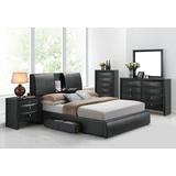 Kofi Queen Bed w/ Storage in Black PU - Acme Furniture 21270Q