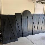 Ekena Millwork Timberthane Faux Rustic Spaced Board-n-Batten Faux Wood Shutters | 95 H x 23 W x 1.5 D in | Wayfair FBS06S23X095RUF