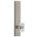 Grandeur Carré Tall Plate Privacy w/ Baguette Clear Crystal Door Knob Brass/Crystal in Gray | 11 H x 2.5 W in | Wayfair 4731-CA-0