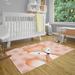 White 24 x 0.08 in Area Rug - Zoomie Kids Traylor Power Loom Polyester Coral/Orange/Charcoal Indoor Area Rug Polyester | 24 W x 0.08 D in | Wayfair