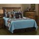 Loon Peak® Sprowston Faux Leather Reversible Coverlet Set Linen in Blue | Queen Coverlet + 3 Additional Pieces | Wayfair