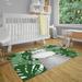 White 24 x 0.08 in Area Rug - Zoomie Kids Trimble Power Loom Polyester Gray/Green Indoor Area Rug Polyester | 24 W x 0.08 D in | Wayfair