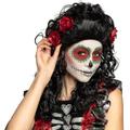 Boland 85606 - Perücke Catrina, langes Kunsthaar mit Blüten, Langhaar-Frisur, Dia de los Muertos, Kopfbedeckung, Kostüm, Karneval, Mottoparty, Halloween