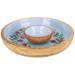 Gerson 94554 - Mango Wood Pomegrante Wreath Chip and Dip Set of 2 Kitchen Dining Serving