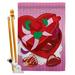 Breeze Decor Felíz Día Del Amor Spring Valentines 2-Sided Polyester 40 x 28 in. Flag Set in Pink/Red | 40 H x 28 W x 1 D in | Wayfair