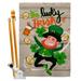 Breeze Decor The Lucky Irish Spring St Patrick 2-Sided Polyester 40 x 28 in. Flag Set in Brown/Green | 40 H x 28 W x 1 D in | Wayfair