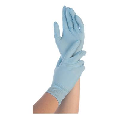 Franz Mensch 100 Nitril »Safe Light« Einmalhandschuhe L blau, puderfrei blau Image