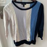 J. Crew Sweaters | Blue Merino Wool J Crew Sweater Sz S | Color: Blue/White | Size: S