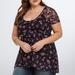 Torrid Tops | Floral Lace Babydoll Top | Color: Black/Pink | Size: 3x