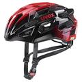 uvex race 7 - sicherer Performance-Helm für Damen und Herren - individuelle Größenanpassung - extra Aufprall-Schutz - black red - 51-55 cm