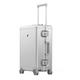 LEVEL8 Aluminum Luggage Carry on Suitcase 20-Inch Hardside Spinner Luggage, Suitcase Aluminium,Hand Luggage,Double TSA,Zipperless Luggage(56cm, 35.5L,Silver)