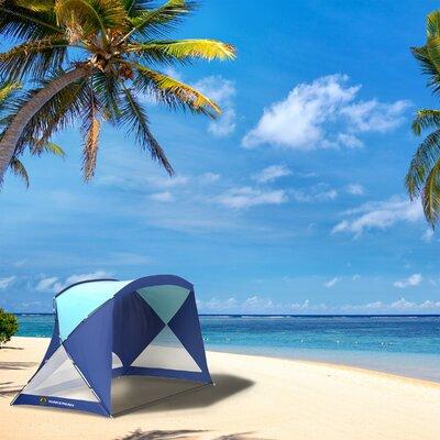 Beach Tent Sun Shelter - Sport Umbrella - Water-Resistant w/ Carry Bag by Wakeman Outdoors Fiberglass in Blue | 70 H x 108 W x 72 D in | Wayfair